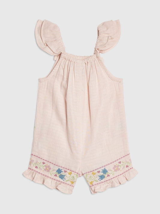 River Island Pink Floral Cross Stitch Romper image 2