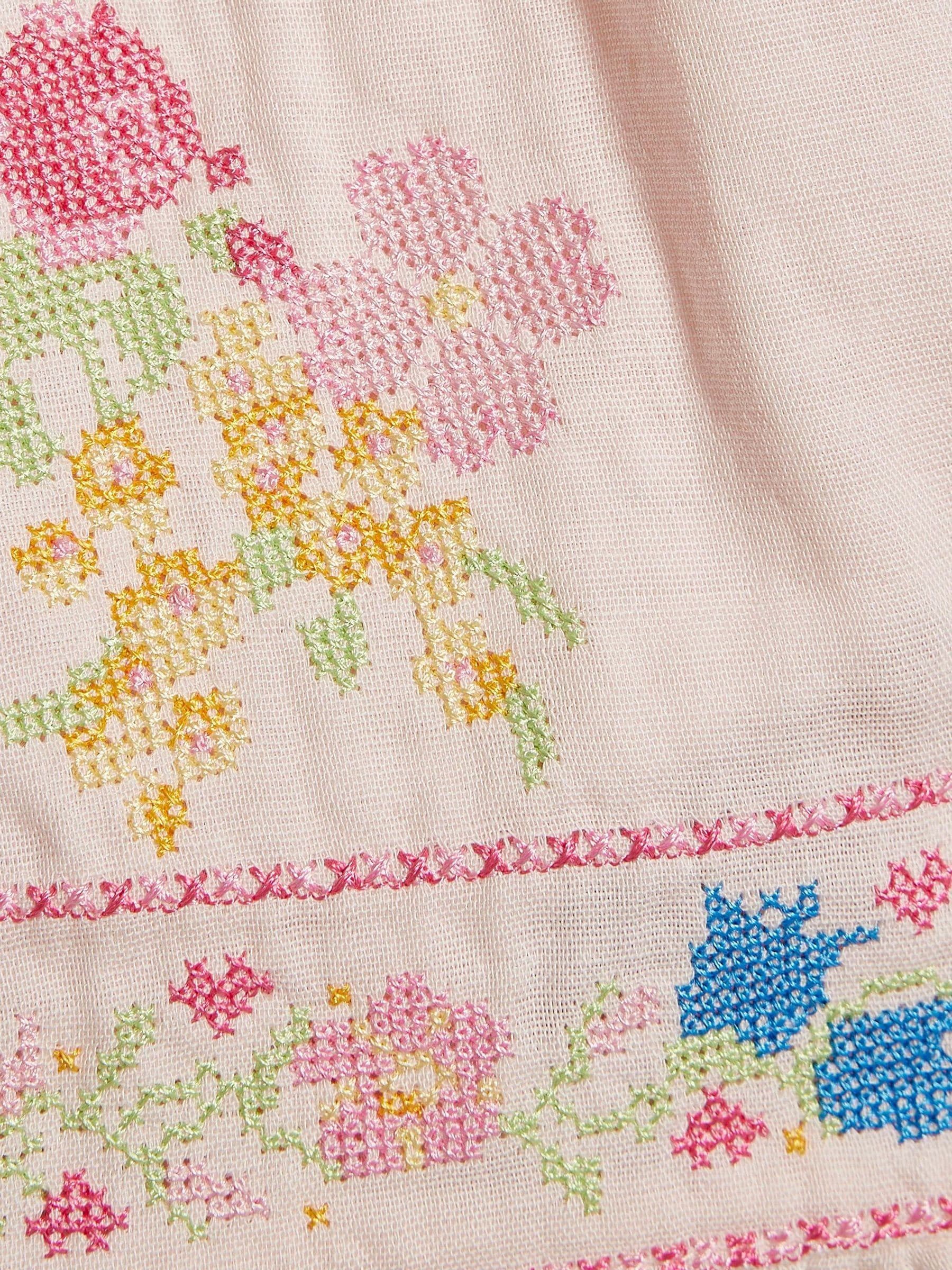 River Island Pink Floral Cross Stitch Romper image 3