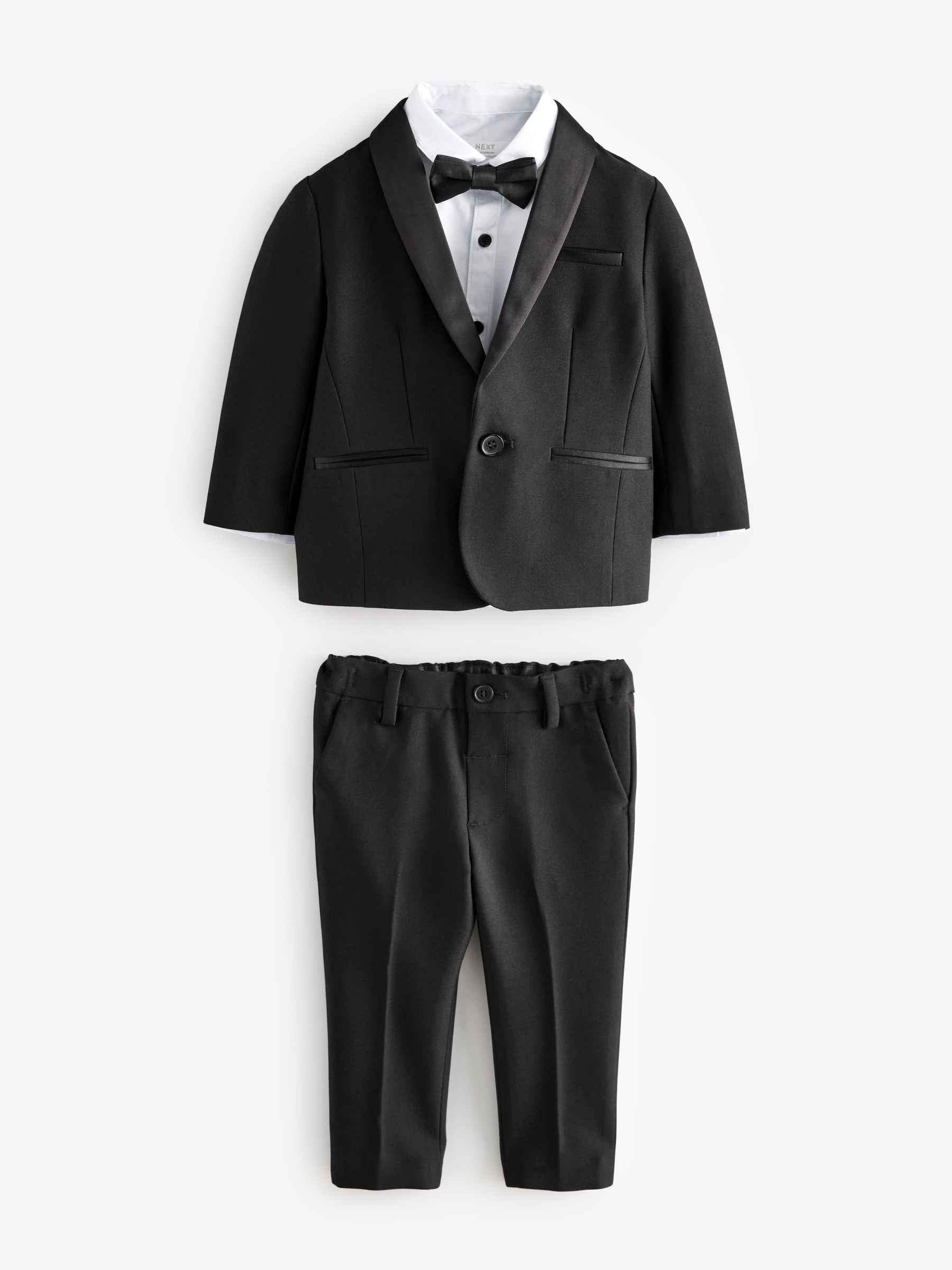 Black Blazer Shirt Trousers and Bow Tie Set (3mths-9yrs) image 5