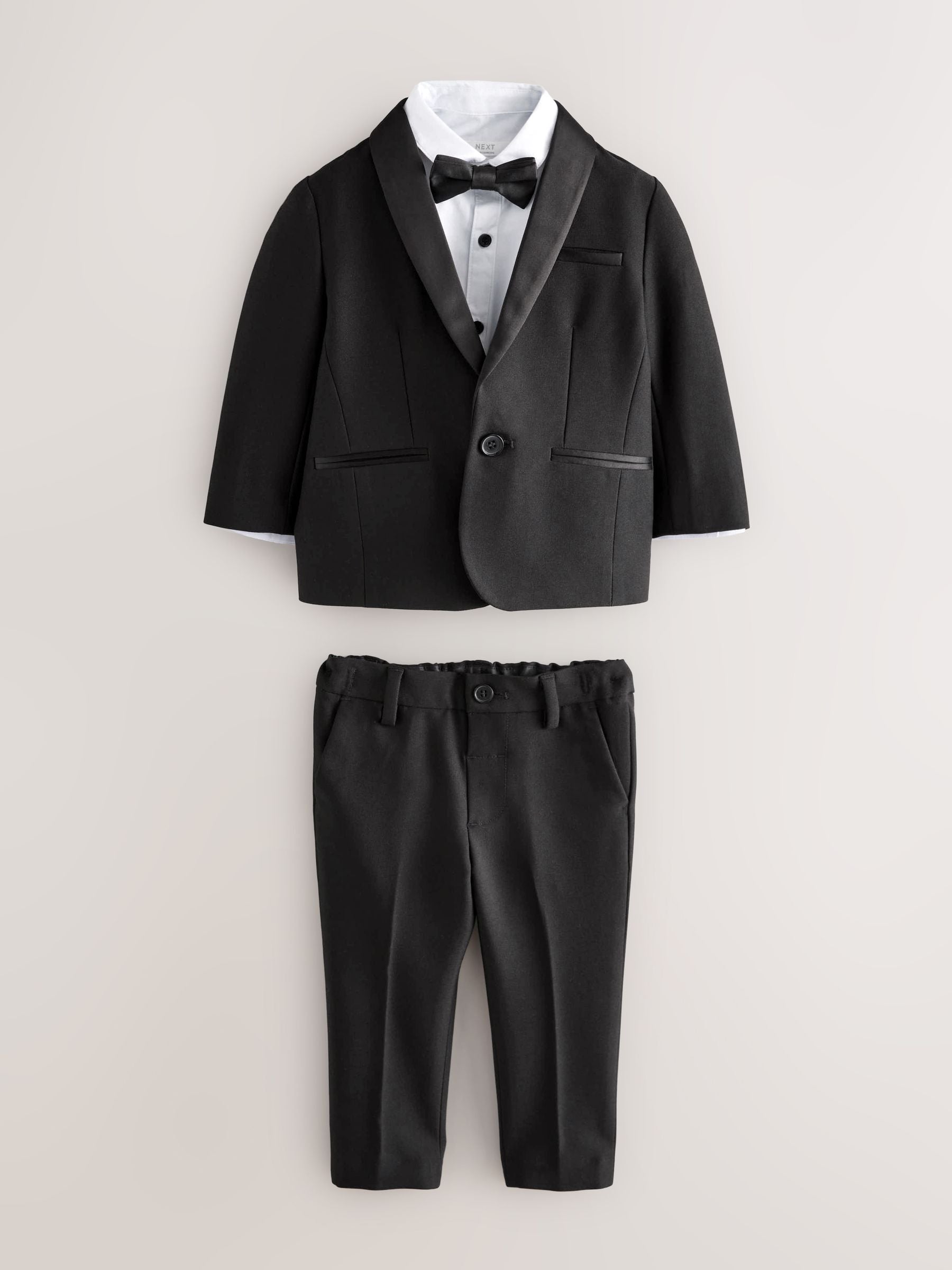 Dsiney Kidz - Black Blazer, Shirt & Trouser Set Blazer Shirt Trousers and Bow Tie Set (3mths-12yrs) image 5