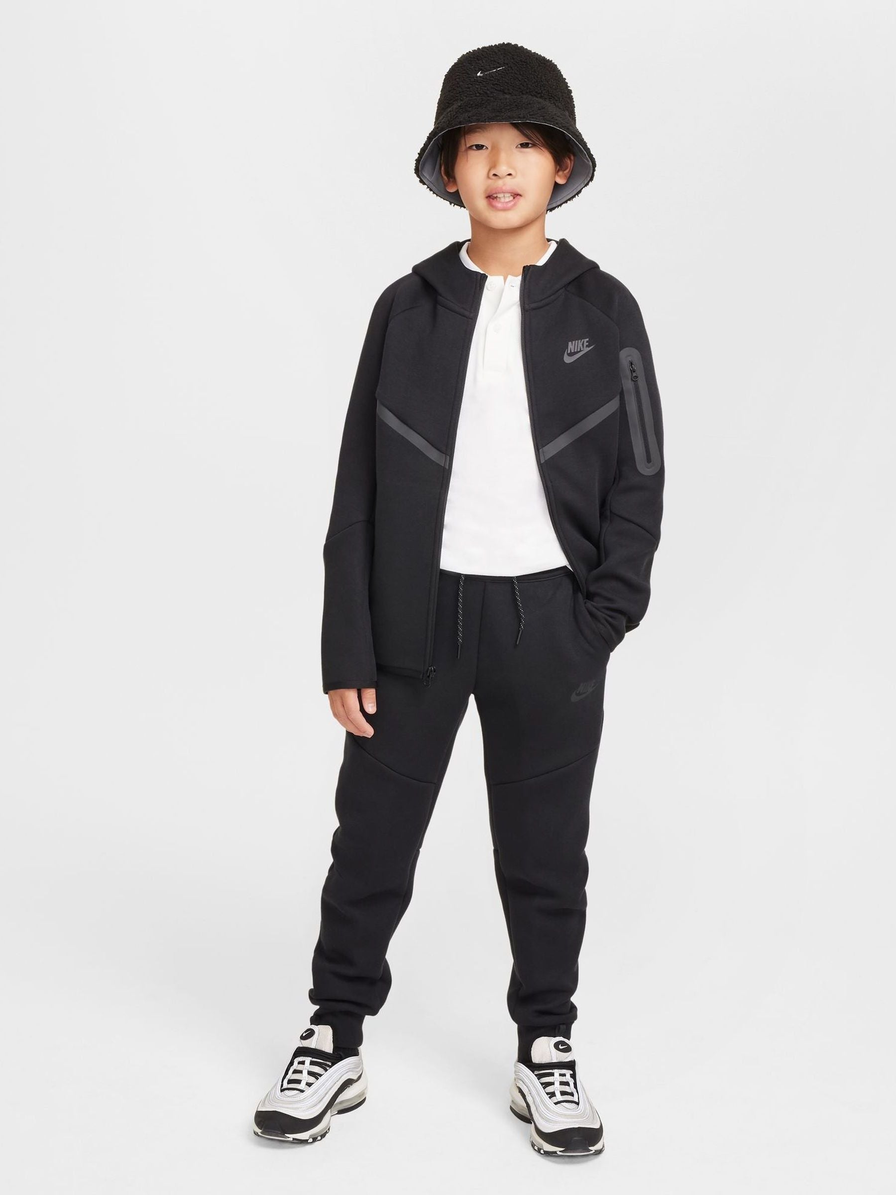 Dsiney Kidz - Nike Black Tech Fleece Zip Through Hoodie image 3