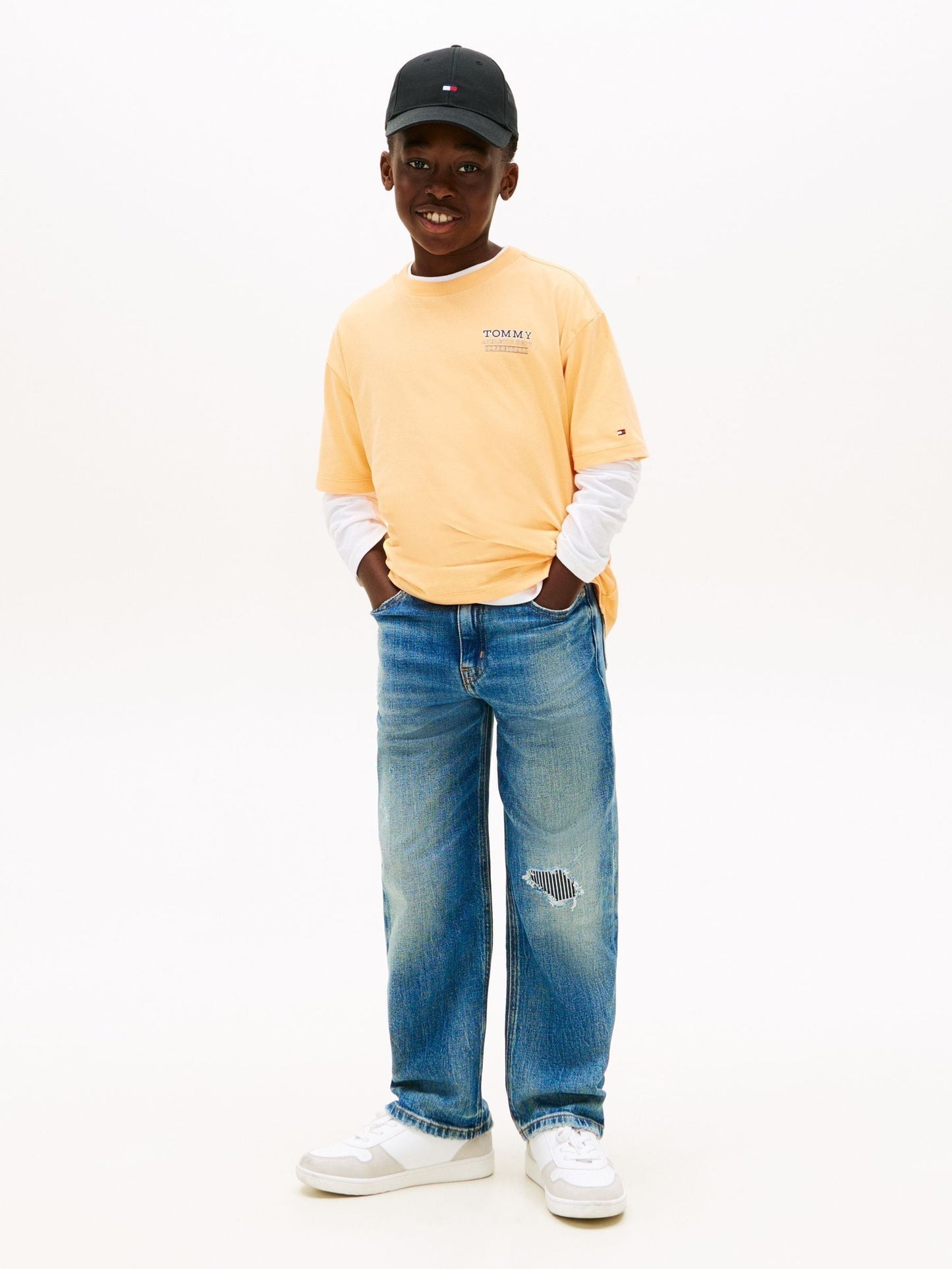 Tommy Hilfiger Orange Back Graphic Crew Neck T-Shirt image 3