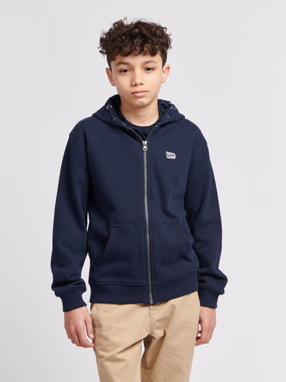 Dsiney Kidz - Lee Blue Boys 100% Cotton Zip-Through Badge Hoodie image 1