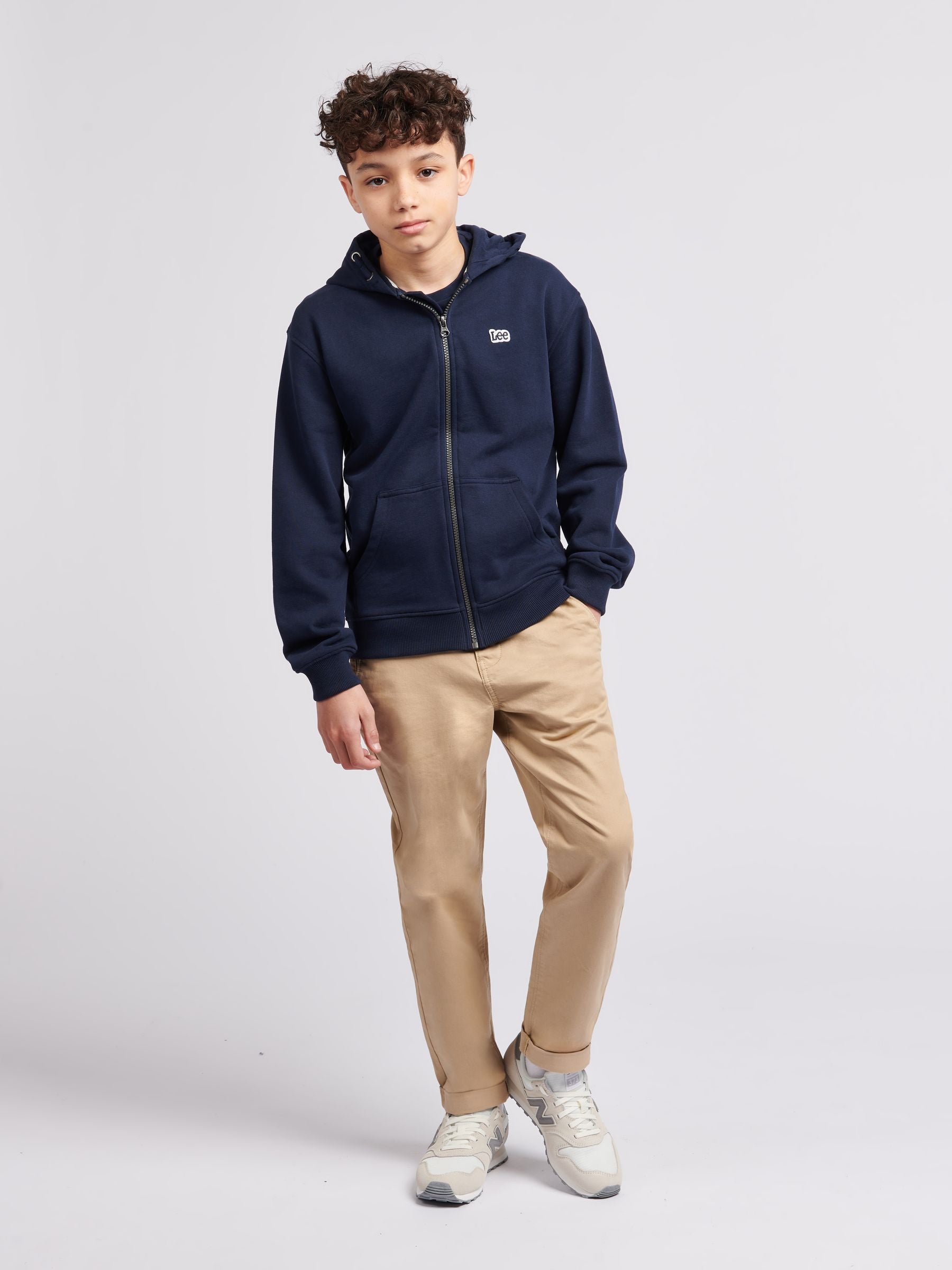 Dsiney Kidz - Lee Blue Boys 100% Cotton Zip-Through Badge Hoodie image 3