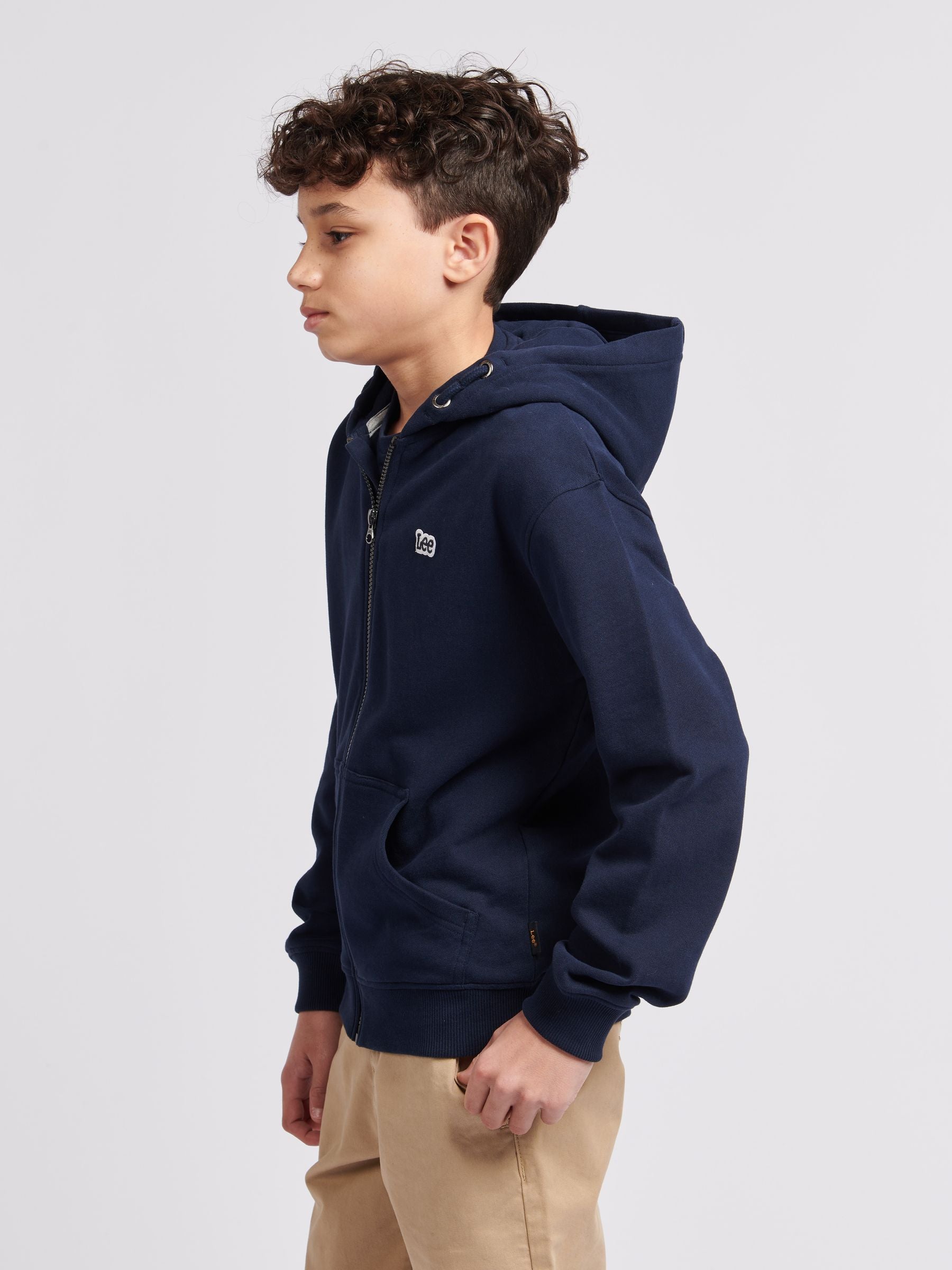 Dsiney Kidz - Lee Blue Boys 100% Cotton Zip-Through Badge Hoodie image 4