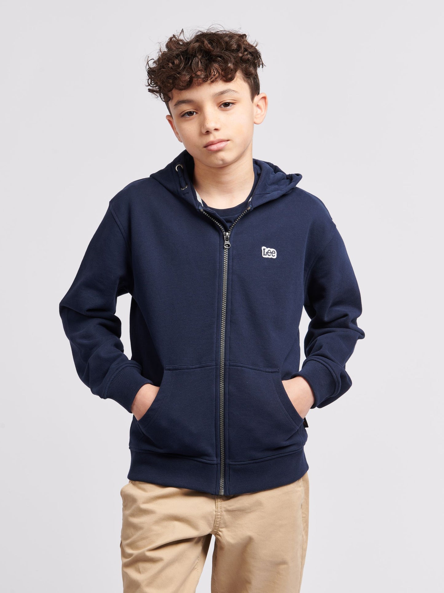 Dsiney Kidz - Lee Blue Boys 100% Cotton Zip-Through Badge Hoodie image 6