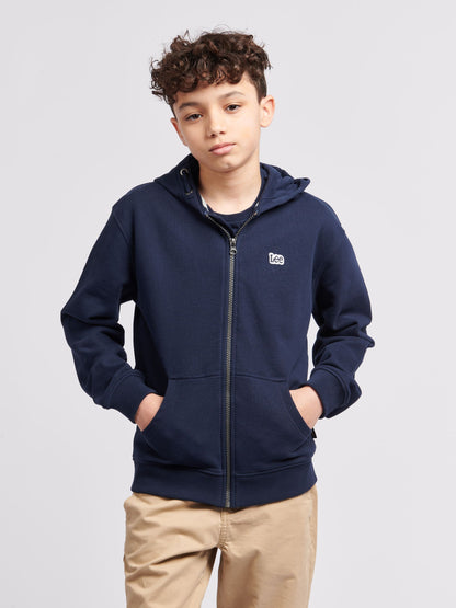 Dsiney Kidz - Lee Blue Boys 100% Cotton Zip-Through Badge Hoodie image 6