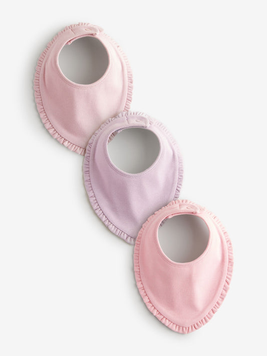 Pink Frill Baby Bibs 3 Pack image 1