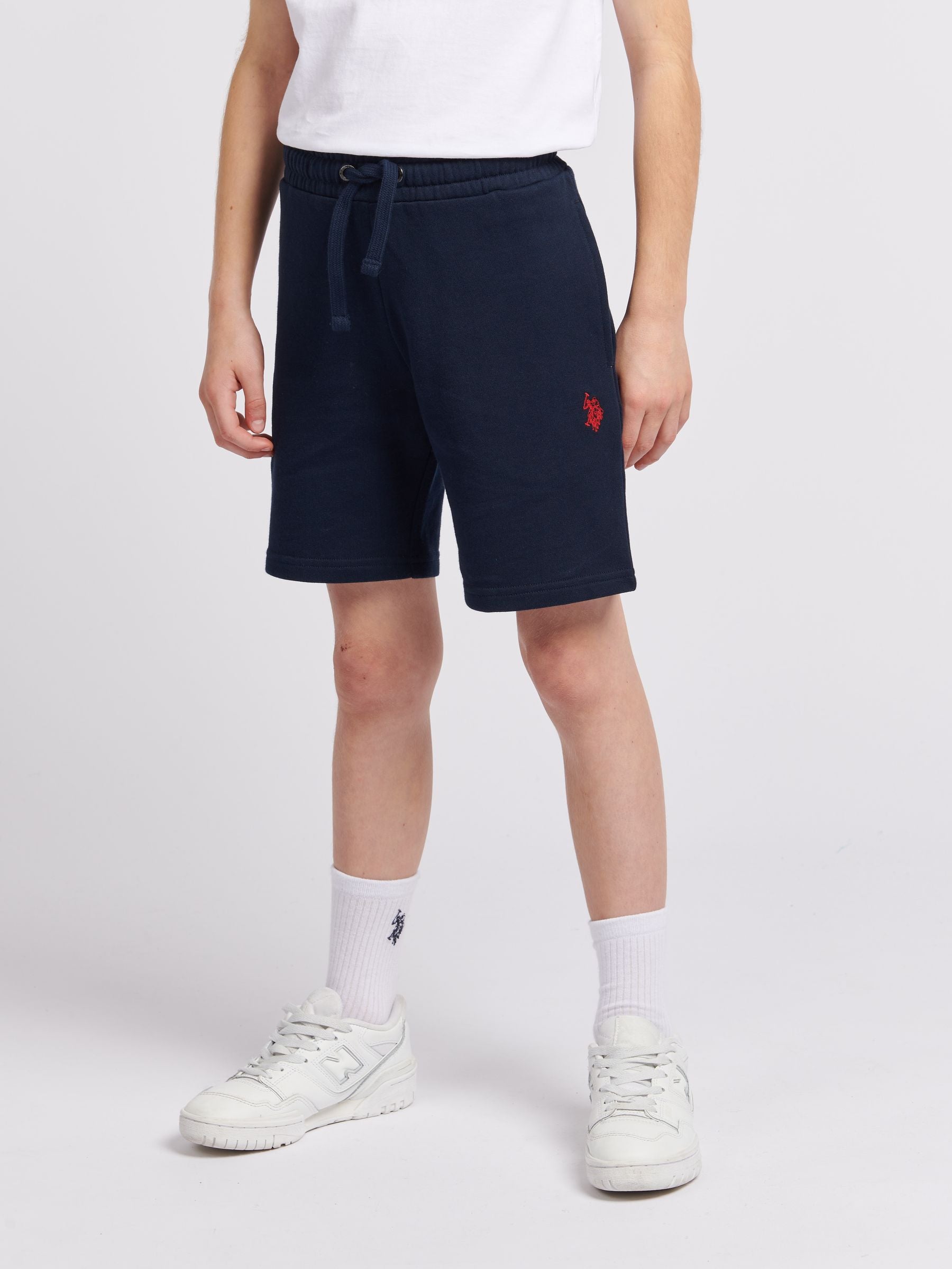 Dsiney Kidz - U.S. Polo Assn. Blue Dark Boys 100% Cotton Double Horsemen Sweat Shorts image 1