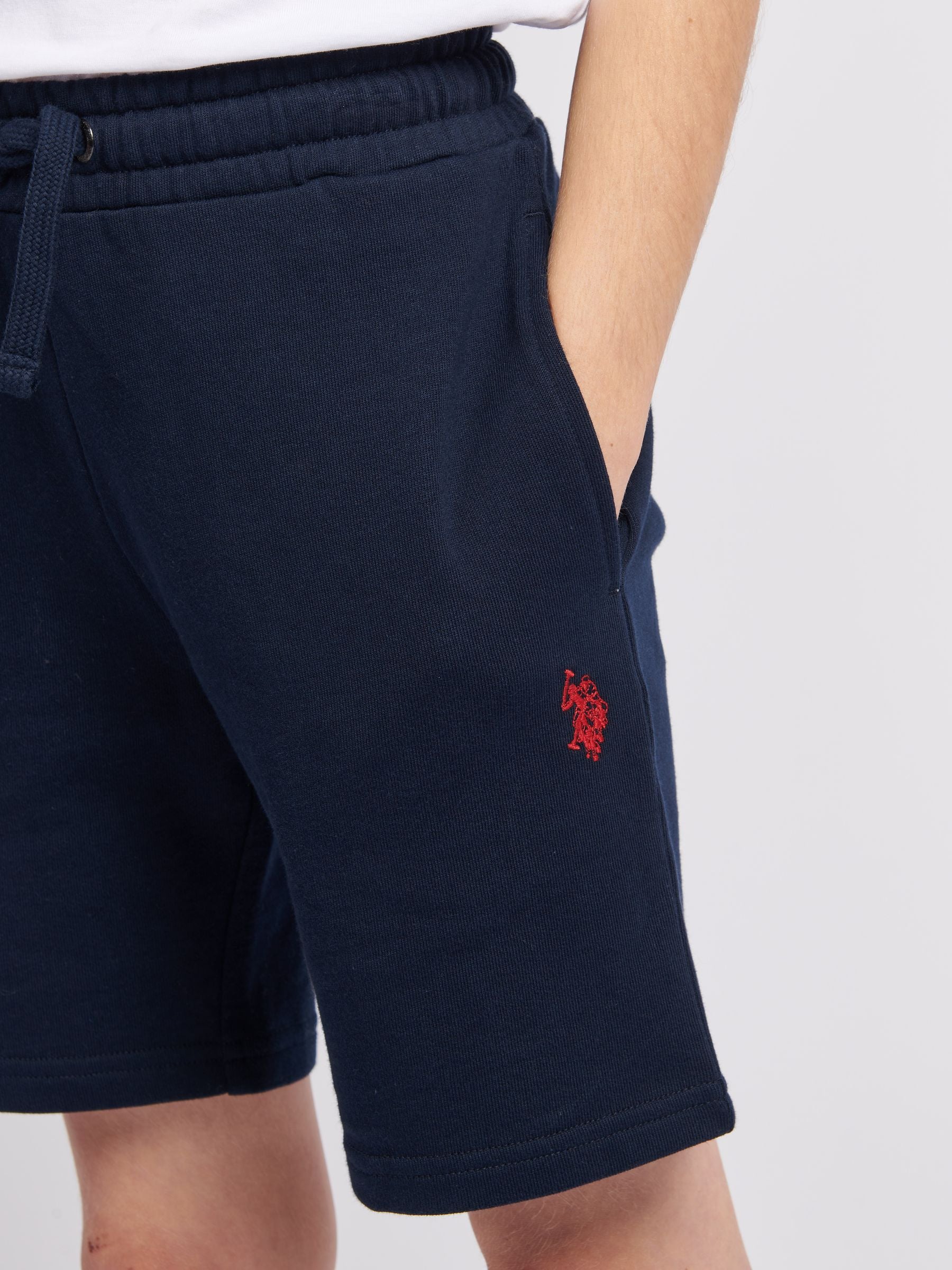 Dsiney Kidz - U.S. Polo Assn. Blue Dark Boys 100% Cotton Double Horsemen Sweat Shorts image 2