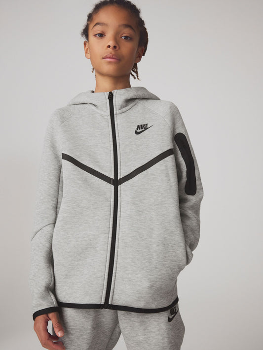 Dsiney Kidz - Nike Dark Grey Heather Tech Fleece Zip Through Hoodie image 1