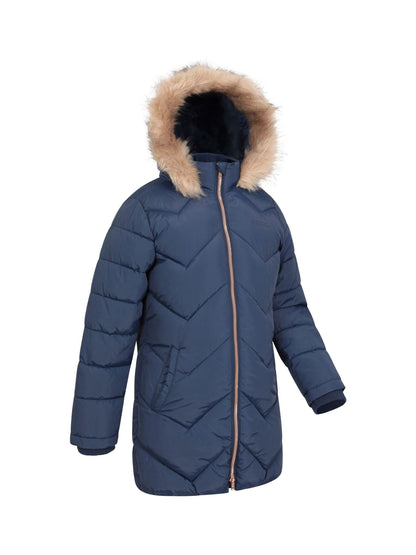 Dsiney Kidz - Mountain Warehouse Blue Galaxy Water Resistant Long Padded Jacket image 1