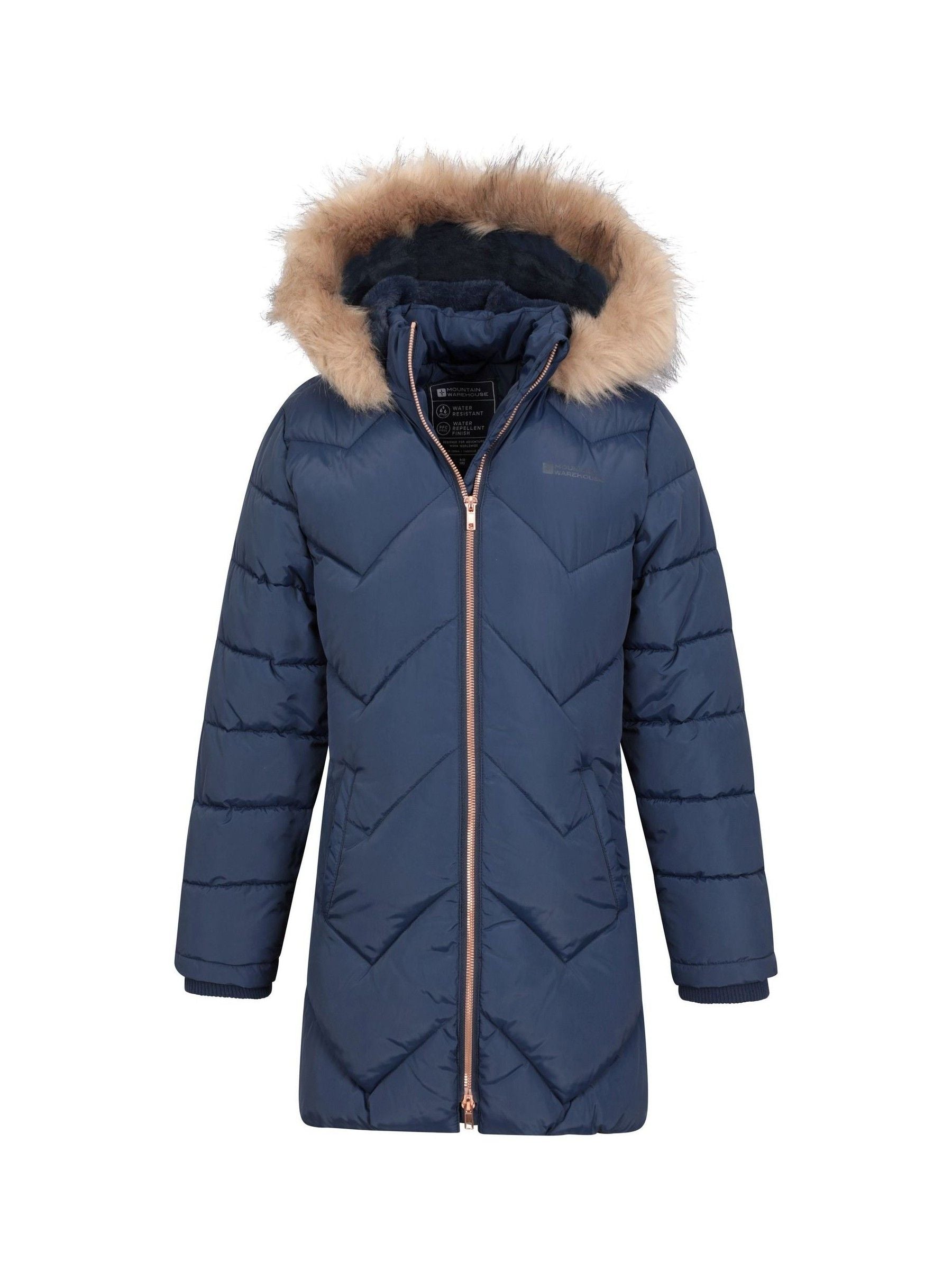 Dsiney Kidz - Mountain Warehouse Blue Galaxy Water Resistant Long Padded Jacket image 3