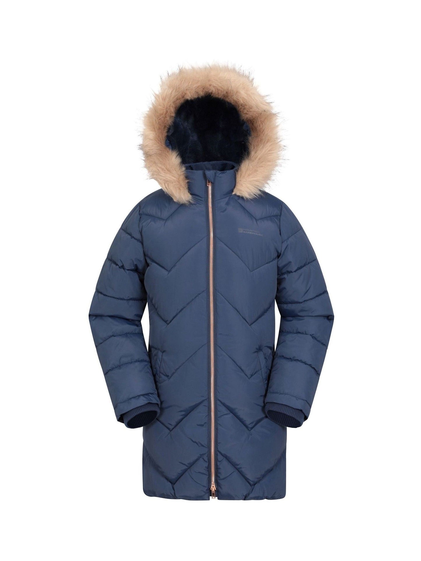 Dsiney Kidz - Mountain Warehouse Blue Galaxy Water Resistant Long Padded Jacket image 4
