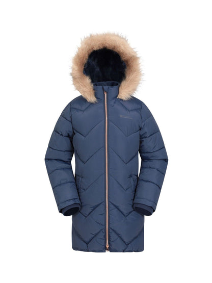 Dsiney Kidz - Mountain Warehouse Blue Galaxy Water Resistant Long Padded Jacket image 4