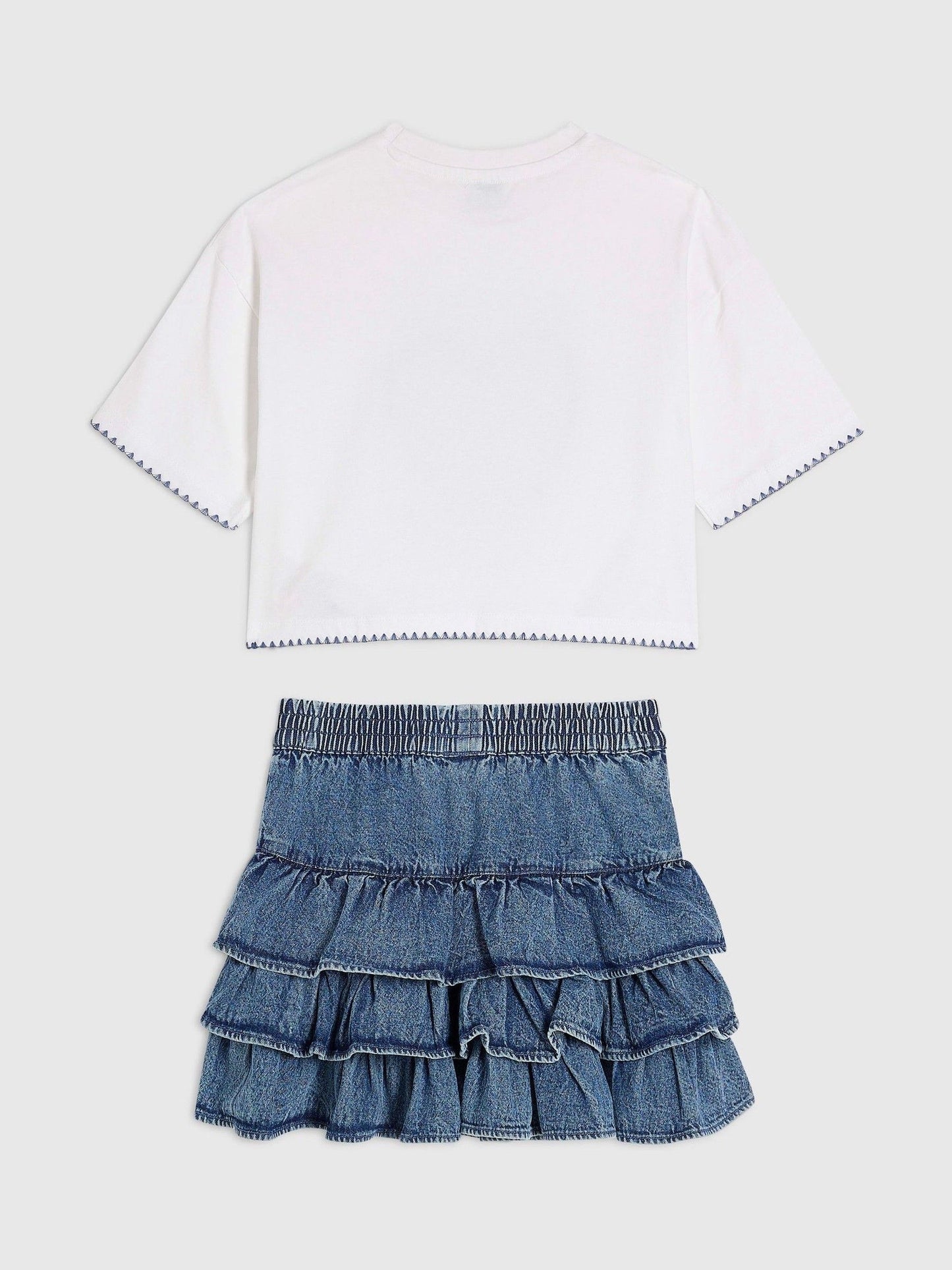 Dsiney Kidz - River Island Blue Pretty Bow T-Shirt & Rara Skirt Set image 2