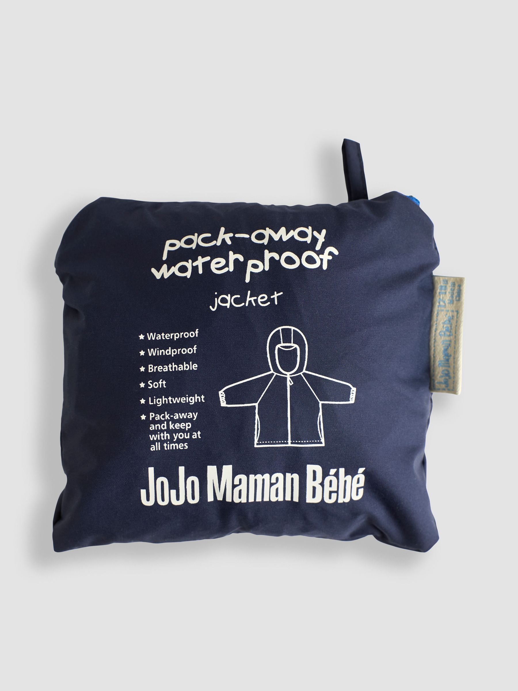 Dsiney Kidz - JoJo Maman Bébé Navy Cobalt Pack-Away Rain Jacket image 3