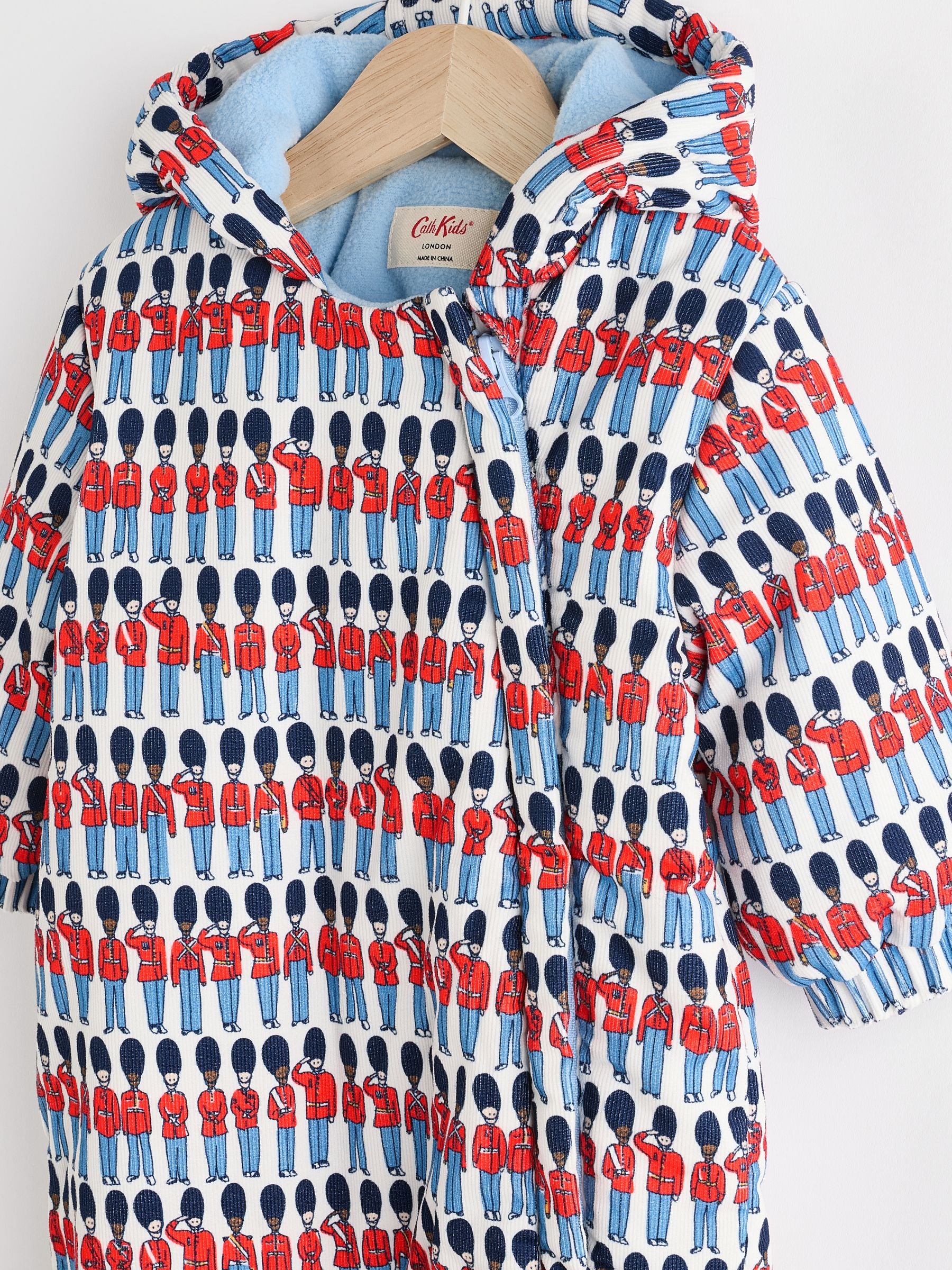Cath Kidston Blue Solider Baby Corduroy All-In-One Pramsuit image 3