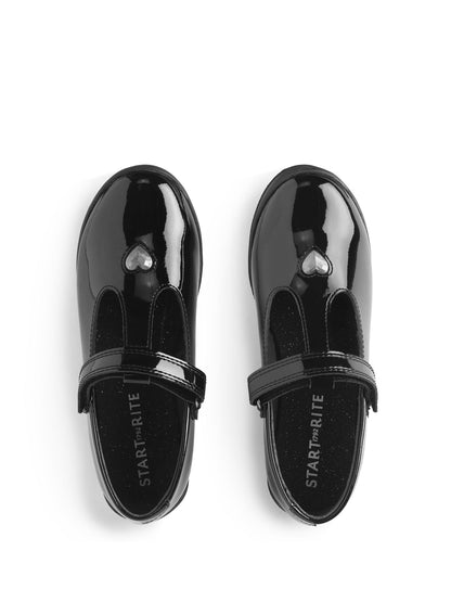 Start Rite Black Standard Fit Spellbound Patent Leather T-Bar Shoes image 5