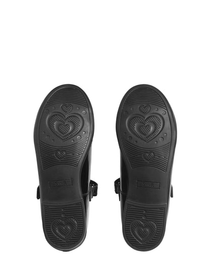Start Rite Black Standard Fit Spellbound Patent Leather T-Bar Shoes image 6