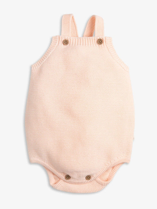 The Little Tailor Pink Stylish Knitted 100% Cotton Romper image 1