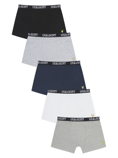 Dsiney Kidz - Lyle & Scott Grey Ned Underwear Boxer Trunks 5 Pack image 1