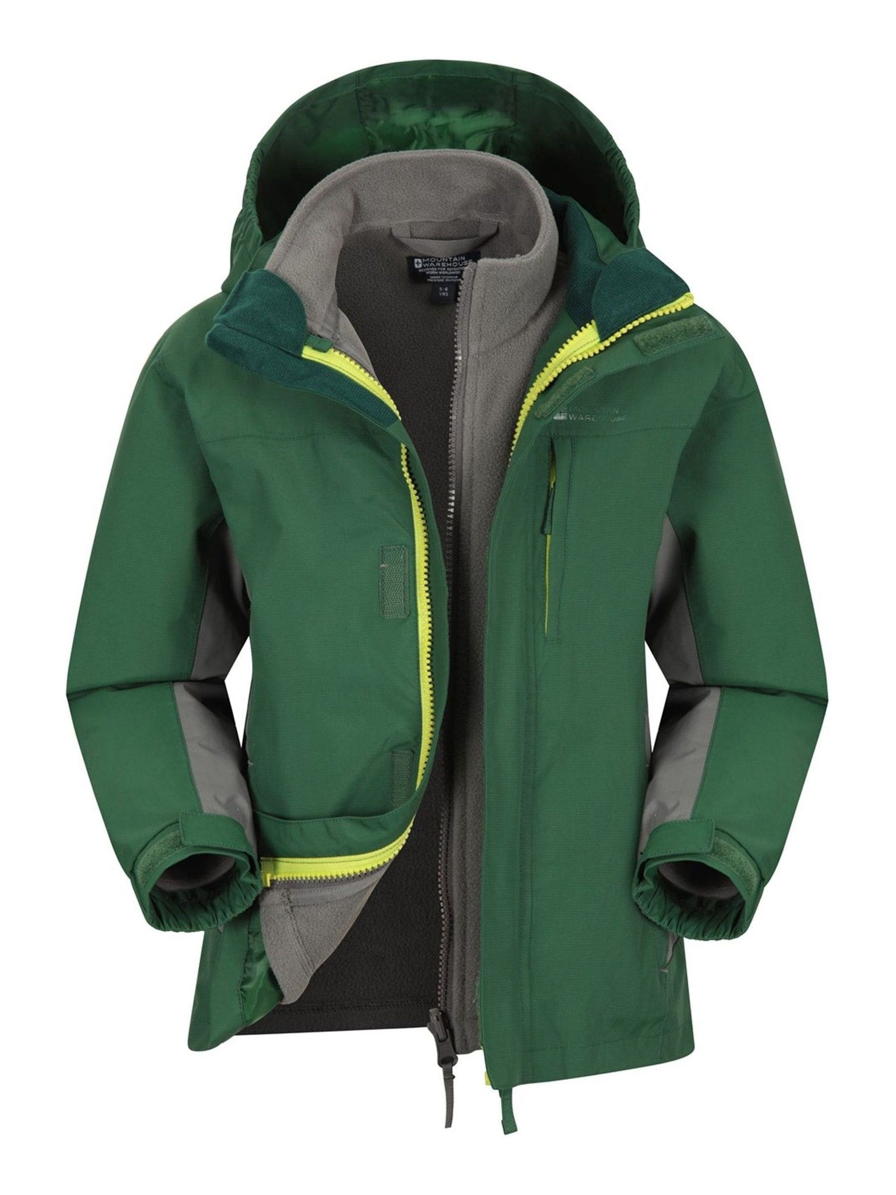 Dsiney Kidz - Mountain Warehouse Green Cannonball 3 in 1 Waterproof Jacket image 1