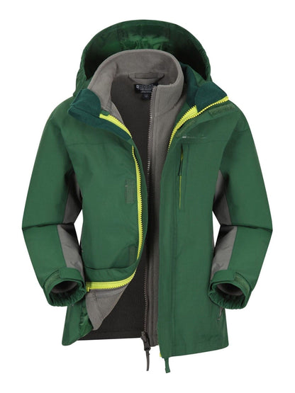 Dsiney Kidz - Mountain Warehouse Green Cannonball 3 in 1 Waterproof Jacket image 1