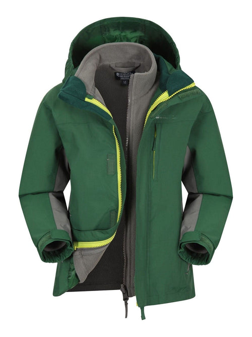 Dsiney Kidz - Mountain Warehouse Green Cannonball 3 in 1 Waterproof Jacket image 1