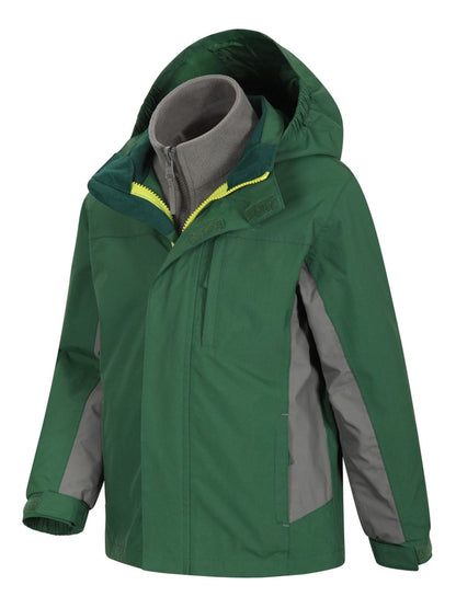 Dsiney Kidz - Mountain Warehouse Green Cannonball 3 in 1 Waterproof Jacket image 3