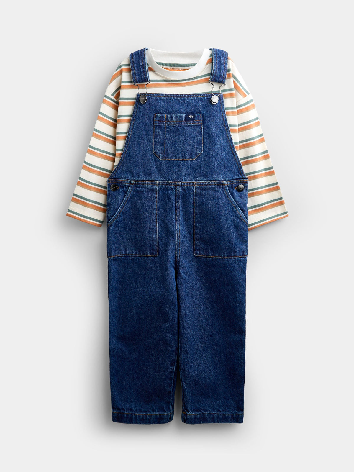 JoJo Maman Bébé Mid Wash Blue Denim Dungaree Set - image 2
