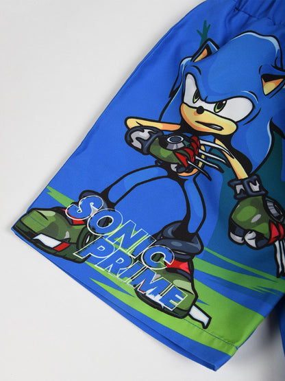 Brand Threads Blue Sonic Prime Boys Swim Shorts image 4