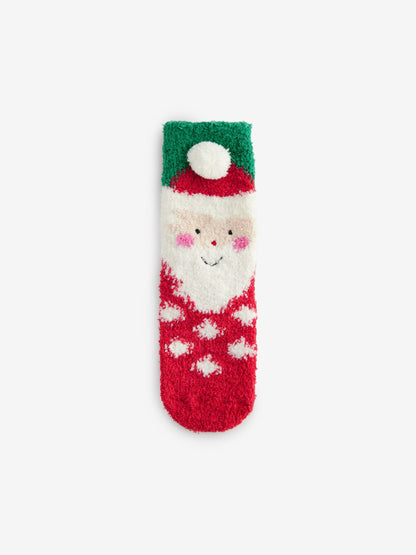 Red Santa Christmas Cosy Ankle Socks