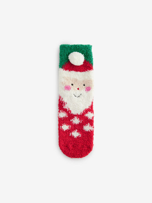 Red Santa Christmas Cosy Ankle Socks