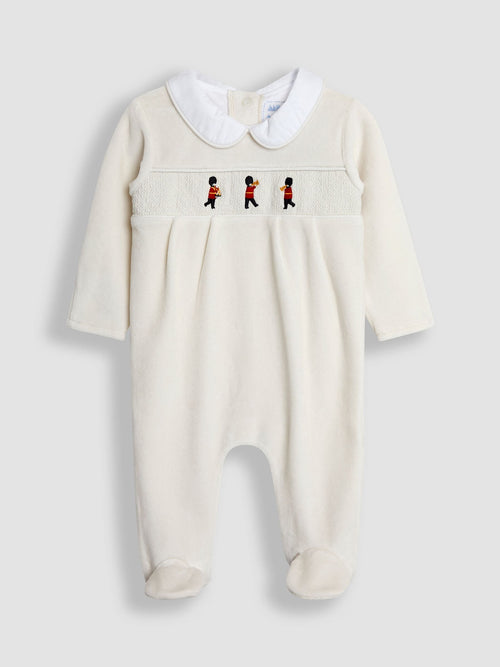 Dsiney Kidz - JoJo Maman Bébé Grey London Guard Smocked Velour All-In-One image 1