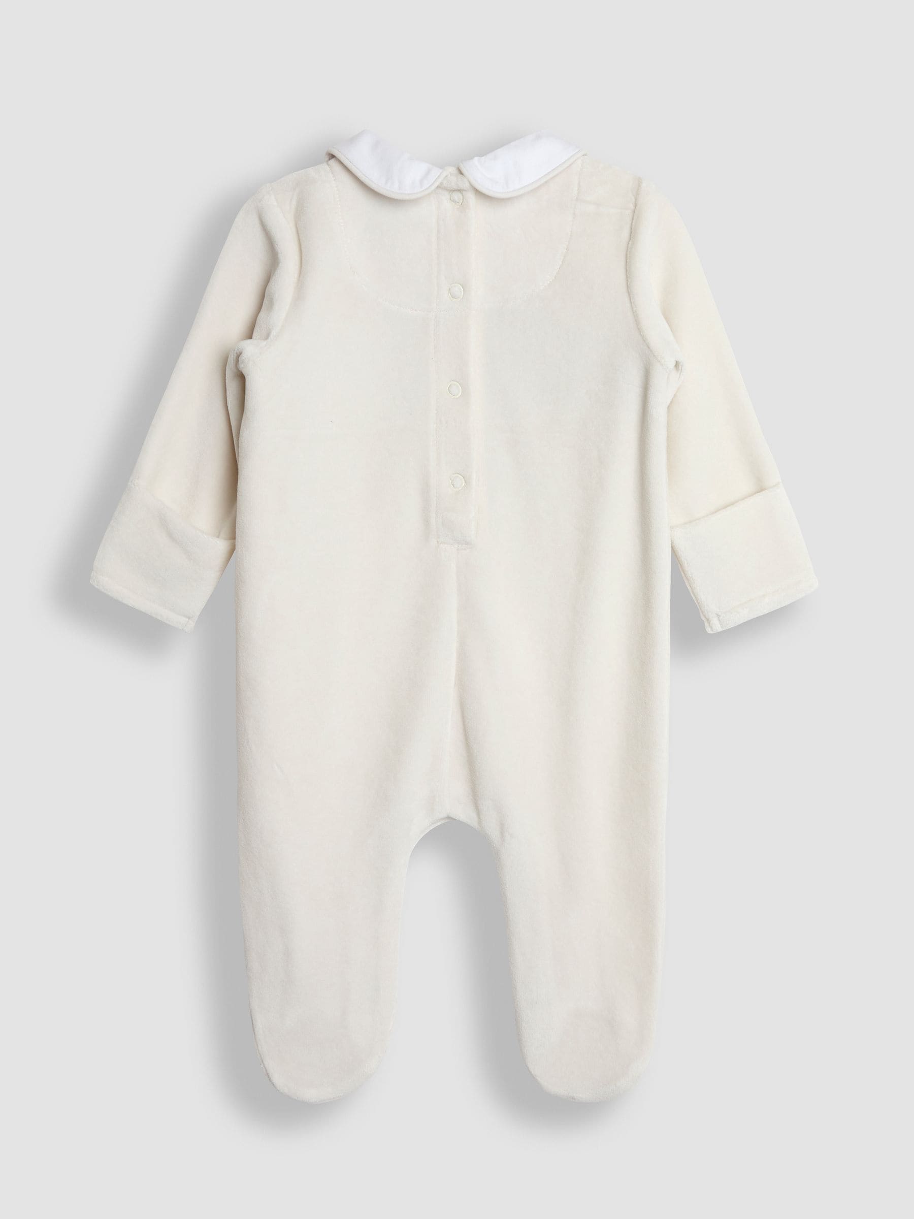 JoJo Maman Bébé Grey London Guard Smocked Velour All-In-One image 2