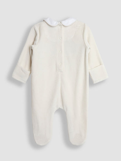 JoJo Maman Bébé Grey London Guard Smocked Velour All-In-One image 2