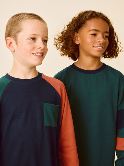 Green/Orange Long Sleeve Woven Check Pyjamas 2 Pack (3-16yrs) image 5