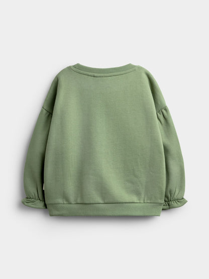 JoJo Maman Bébé Sage Green Christmas Friends Appliqué Sweatshirt Jogger Set - image 3