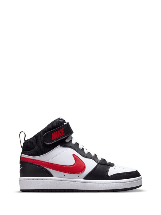 Nike White/Black Red Youth Court Borough Mid Trainers image 1