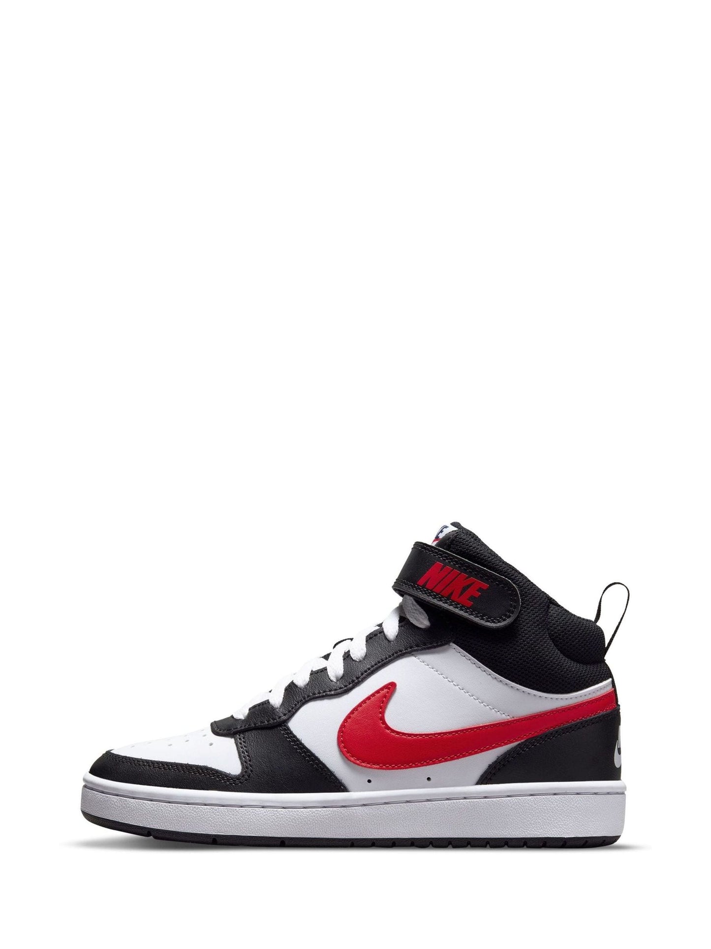 Nike White/Black Red Youth Court Borough Mid Trainers image 2
