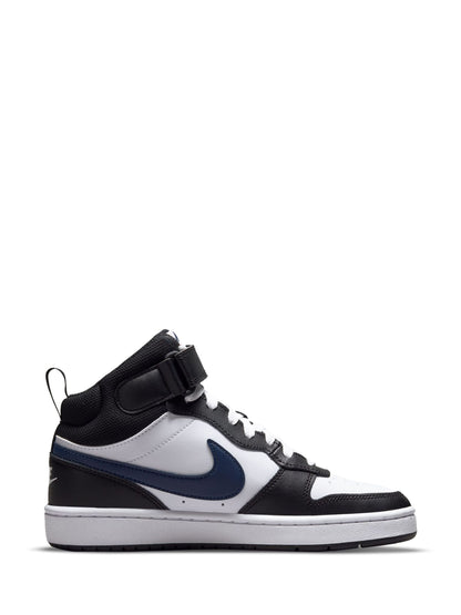 Nike White/Black Red Youth Court Borough Mid Trainers image 3
