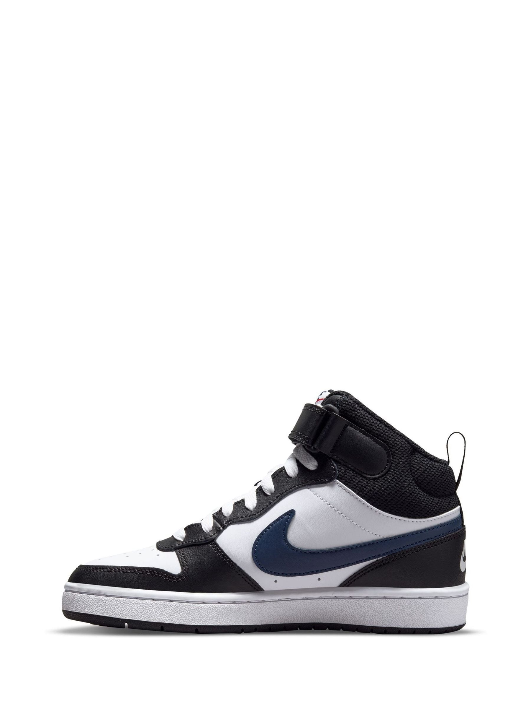 Nike White/Black Red Youth Court Borough Mid Trainers image 4