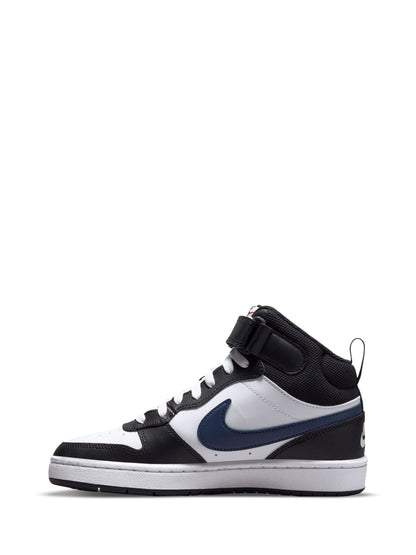 Nike White/Black Red Youth Court Borough Mid Trainers image 4