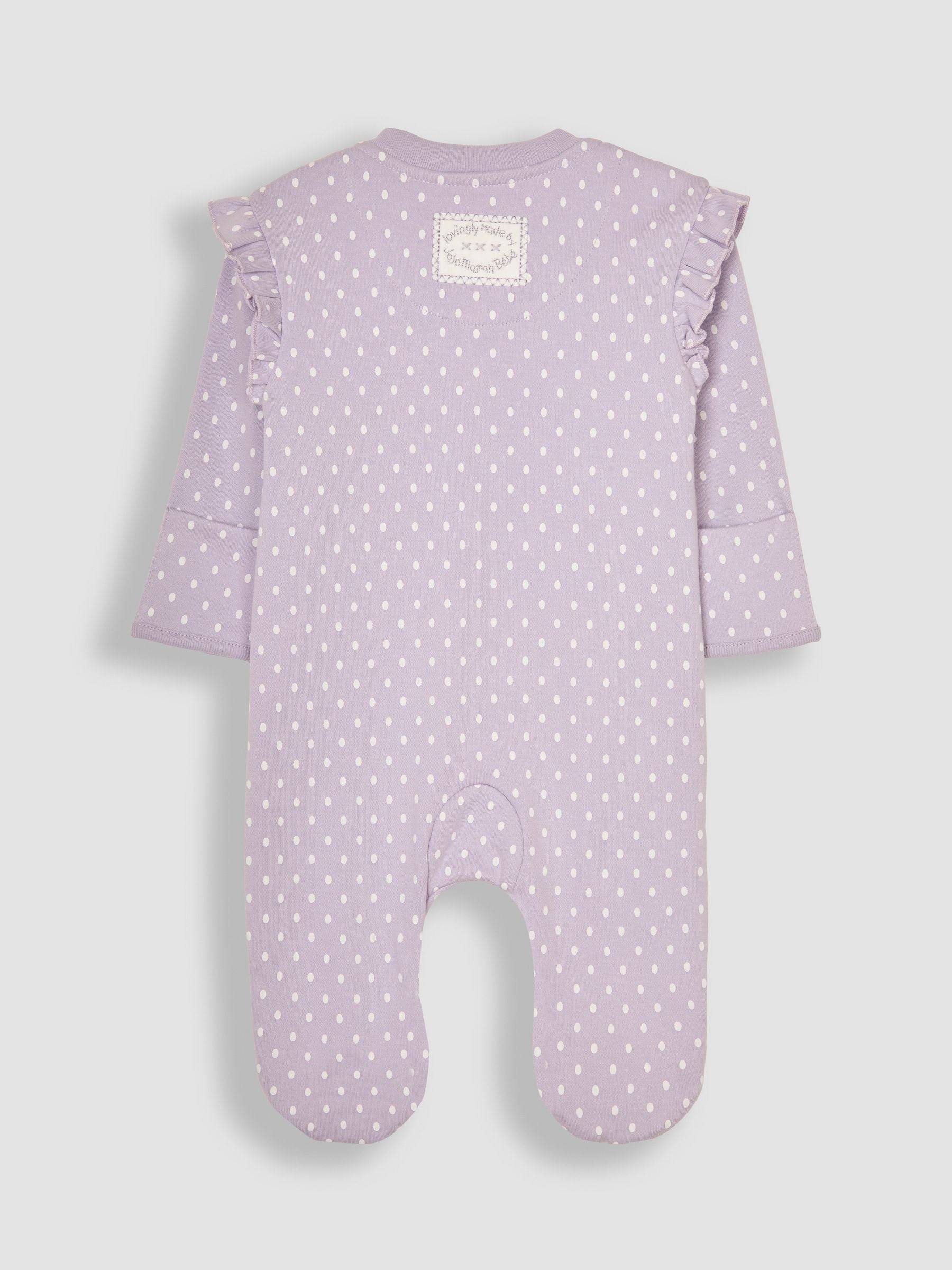 JoJo Maman Bébé Lilac Hedgehog Appliqué Zip Sleepsuit image 5