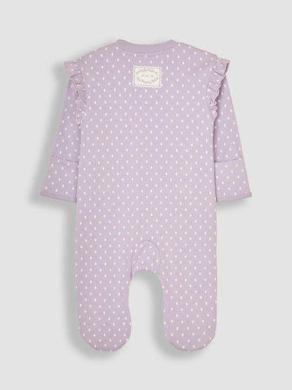 JoJo Maman Bébé Lilac Hedgehog Appliqué Zip Sleepsuit image 5