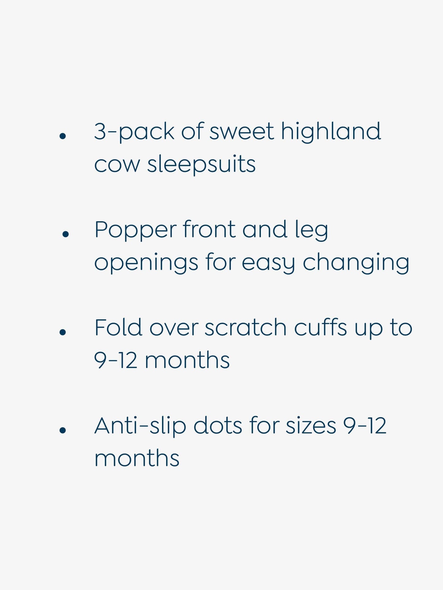 JoJo Maman Bébé Rust Cow Cotton Footed Animal Print Sleepsuits 3-Pack image 4
