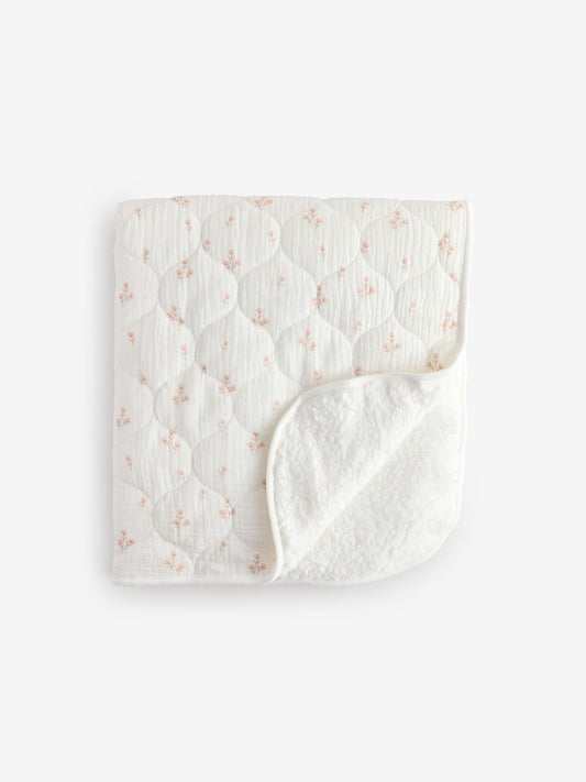 Delicate Floral Muslin Baby Fleece Blanket image 1