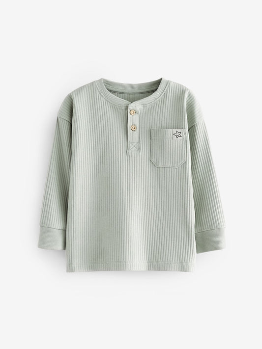 Navy/Camel Plain Relaxed Fit Pyjamas 3 Pack (9mths-12yrs) image 3