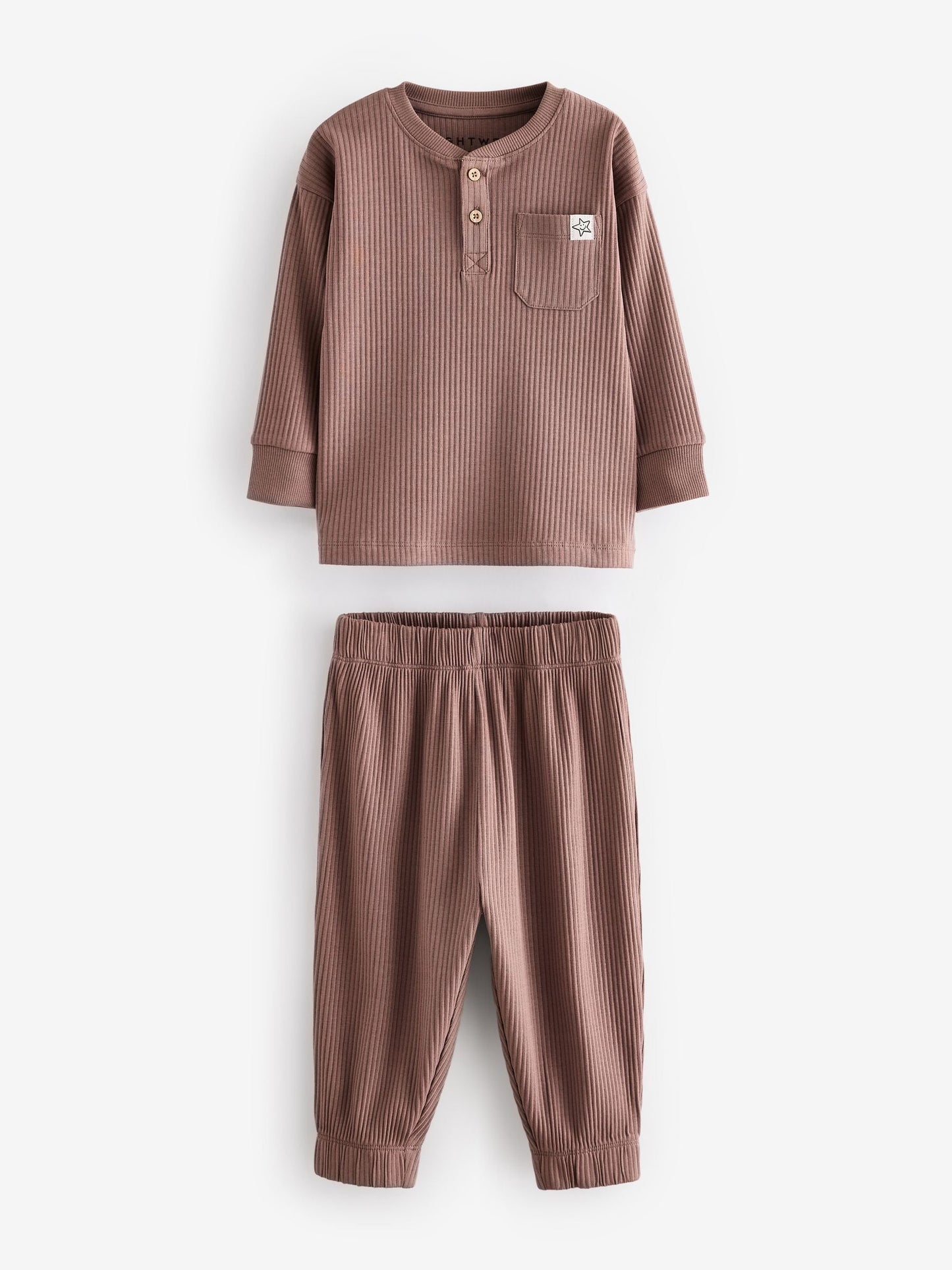 Navy/Camel Plain Relaxed Fit Pyjamas 3 Pack (9mths-12yrs)